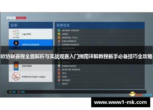欧协联赛程全面解析与实战观赛入门指南详解教程新手必备技巧全攻略